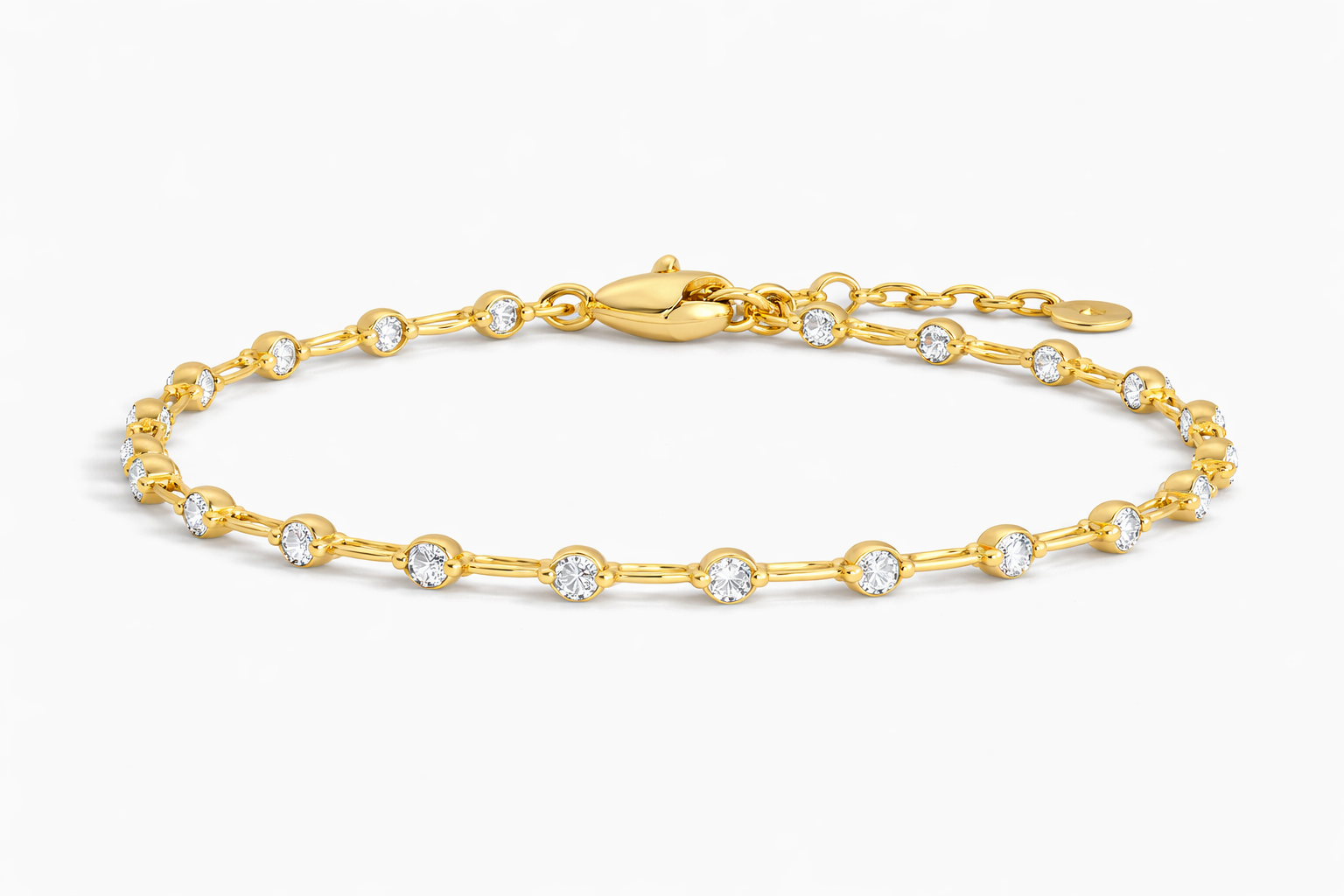 Petite Bezel Labgrown Diamond Dot Bracelet