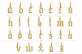 Gothic Initial Diamond Pendant|| Solid Gold