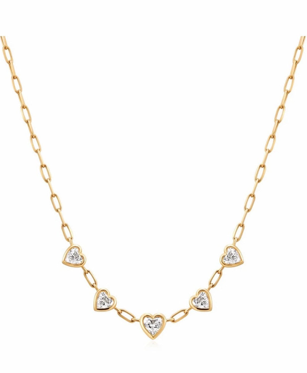 Sweetheart Necklace|| 14k Yellow Gold 1.5ctw Labgrown Heart Diamonds