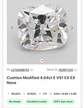 4.04 ctw Antique Cushion || IGI certified Labgrown Diamond
