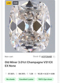 3.01 ctw Champagne Antique Cushion || Non-certified