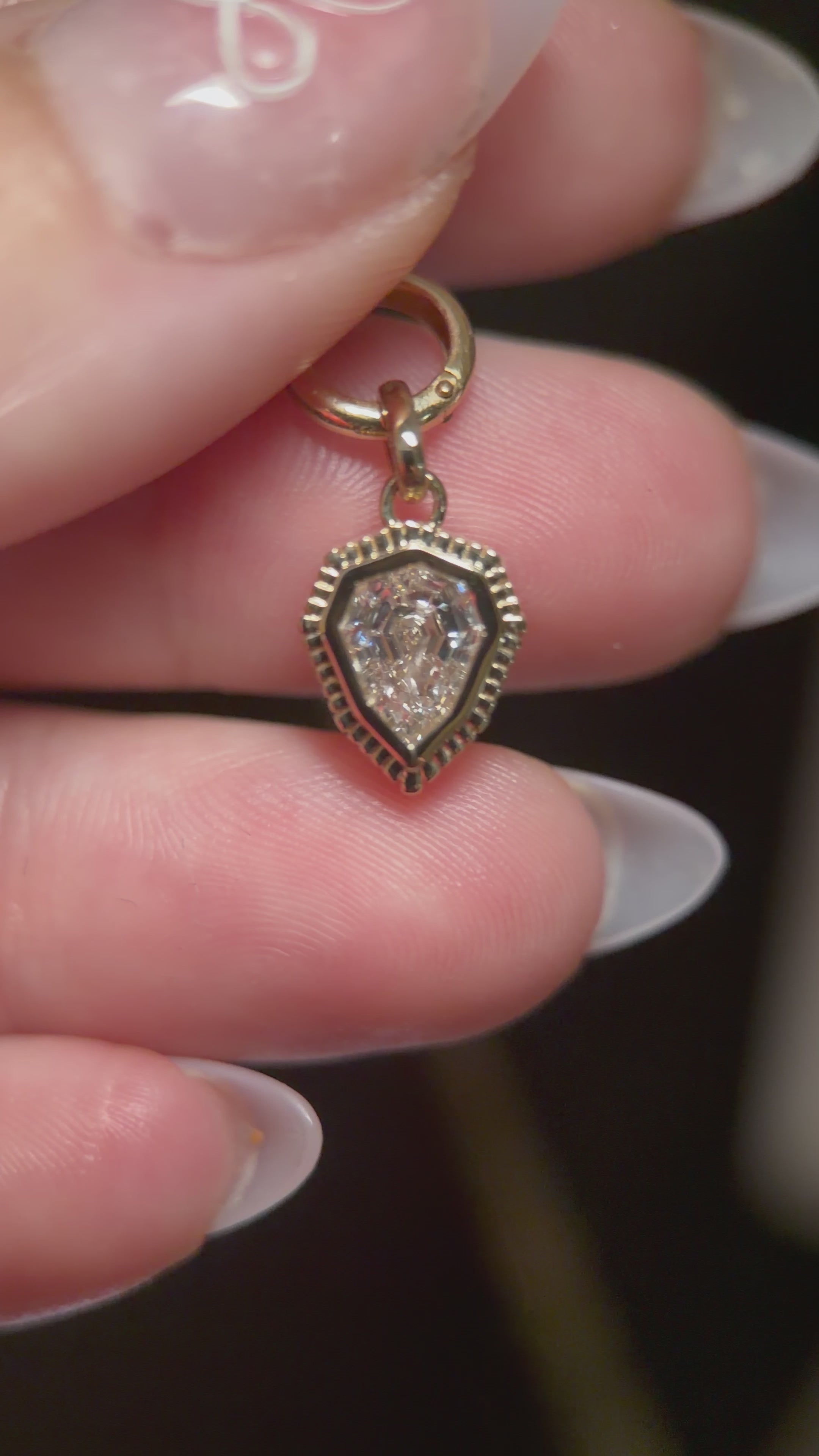 Shield Fluted Labgrown Diamond Pendant