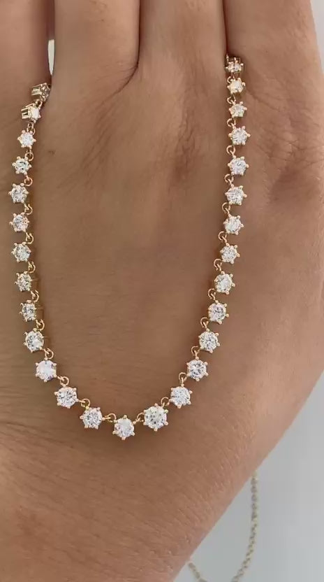 6 Prong Everyday Tapered Tennis Necklace|| Labgrown Diamonds