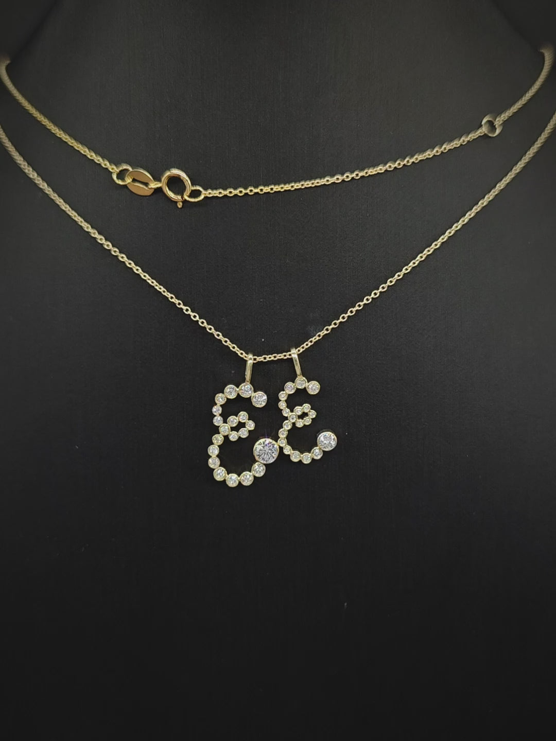 Labgrown Diamond Cursive E Pendant