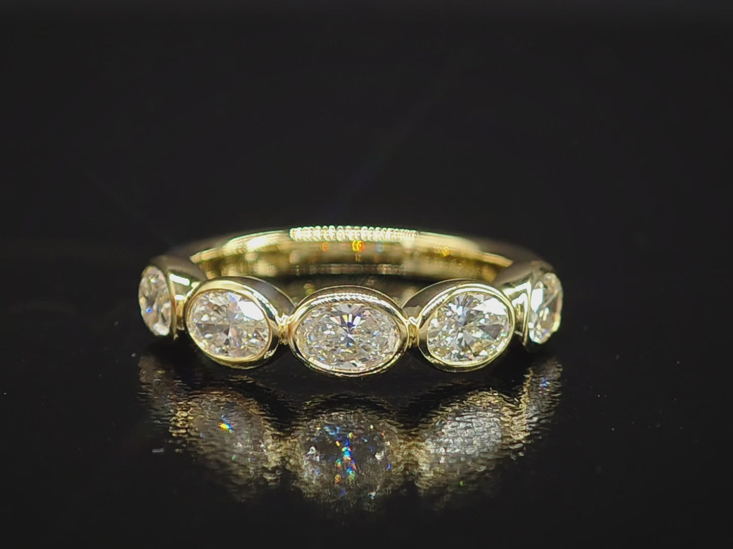 Oval East West Bezel Band