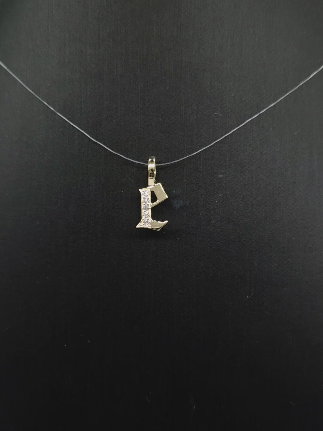 Gothic Labgrown Diamond Letter Pendant
