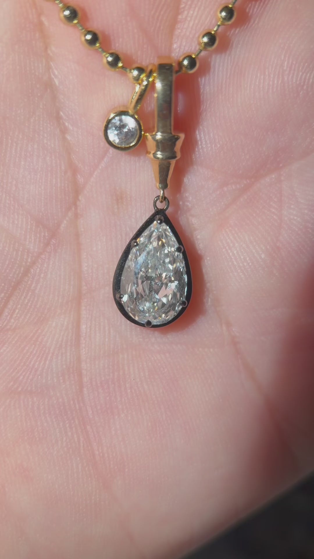 3 CTW Georgian-Inspired Diamond Drop Necklace