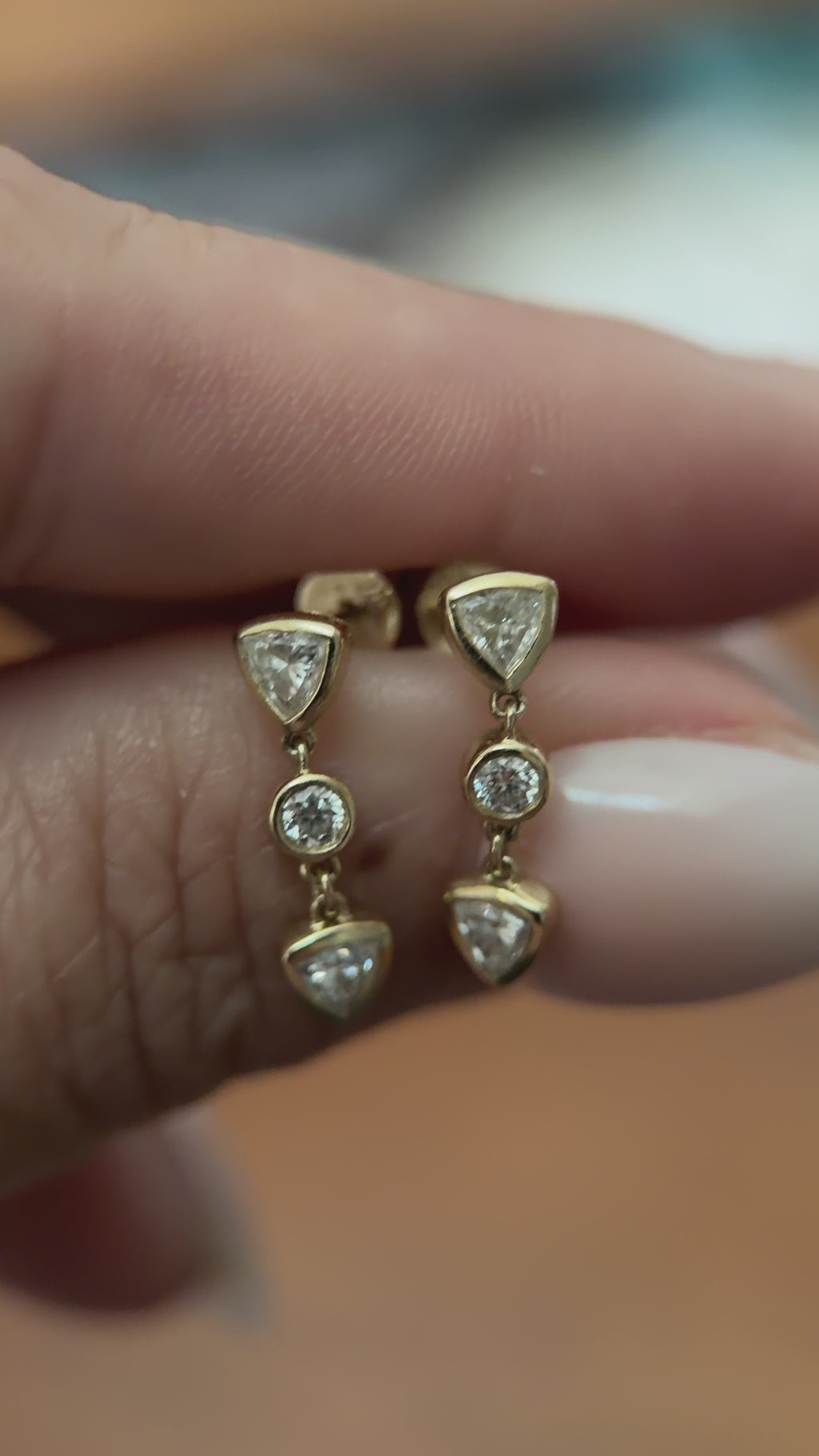 Trillion Drop Earrings