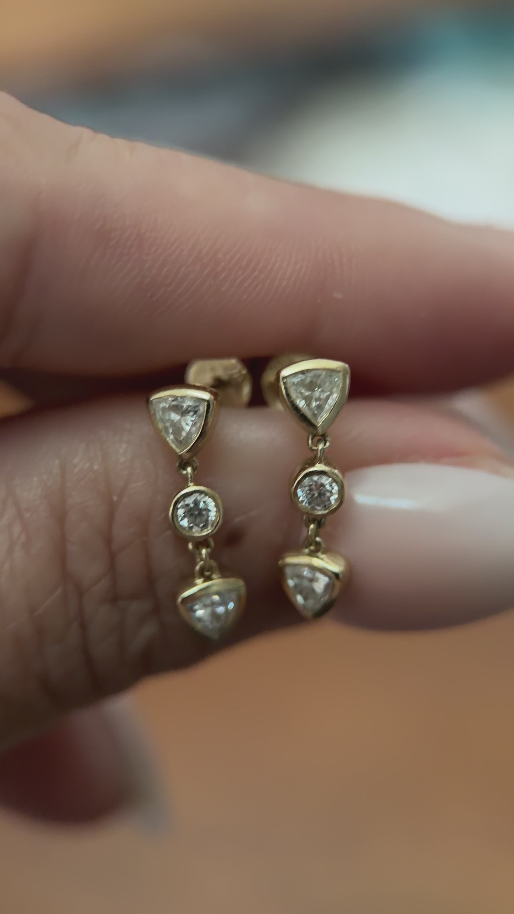 Trillion Drop Earrings