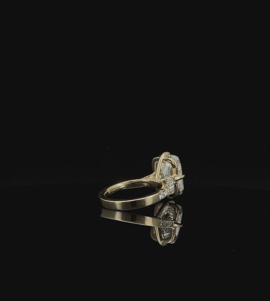 5.6 CTW Elongated Cushion Labgrown Diamond Engagement Ring