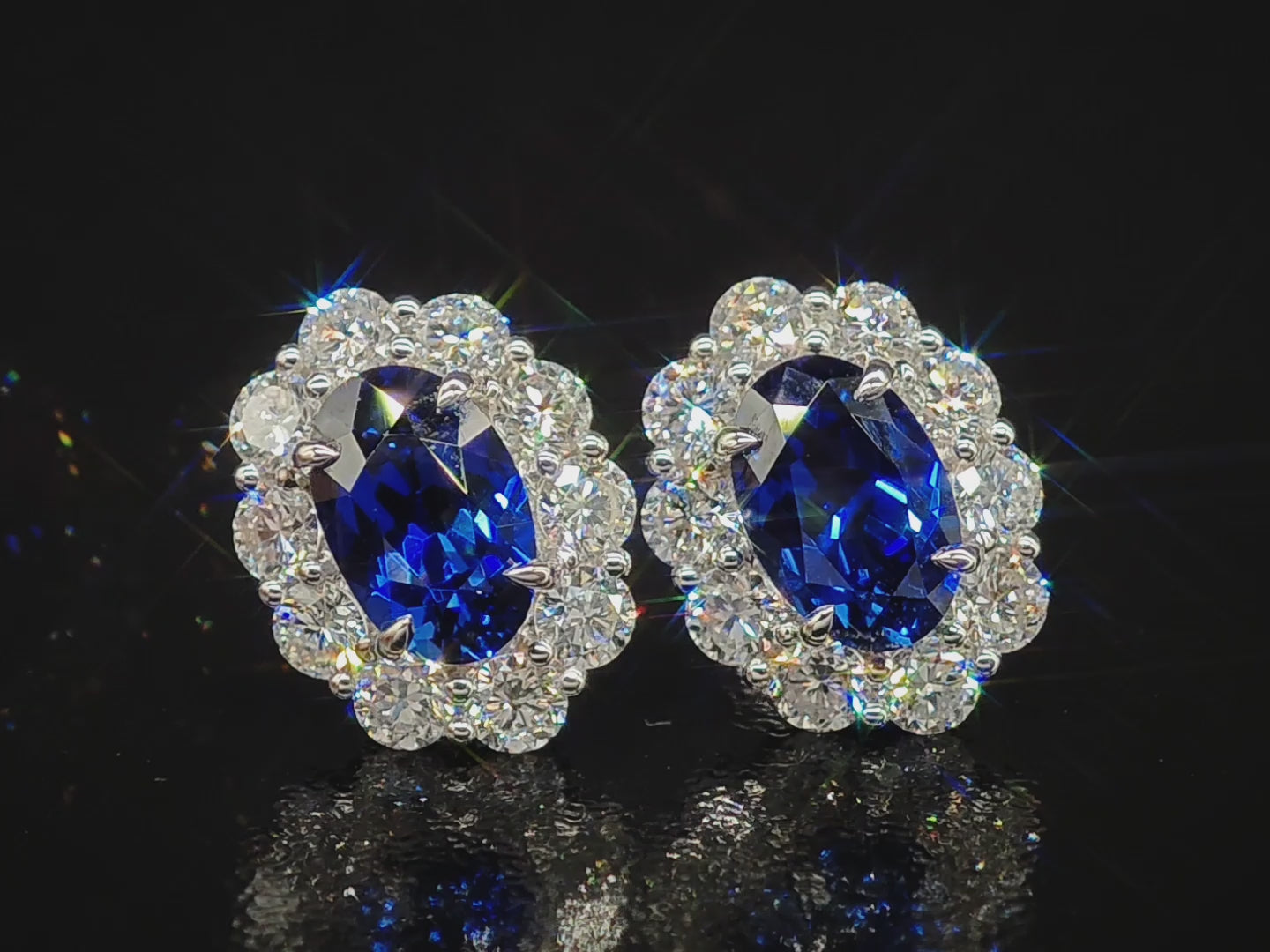 Labgrown Sapphire and Labdiamond Earrings
