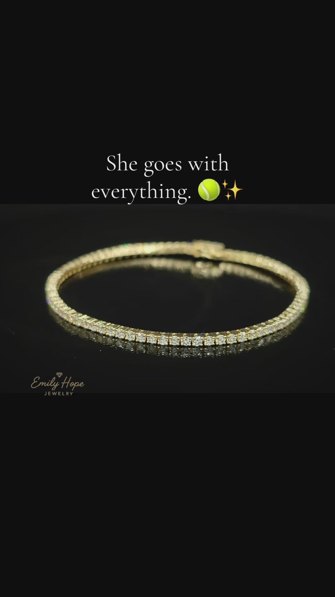 2ctw 14k Yellow Gold Tennis Bracelet