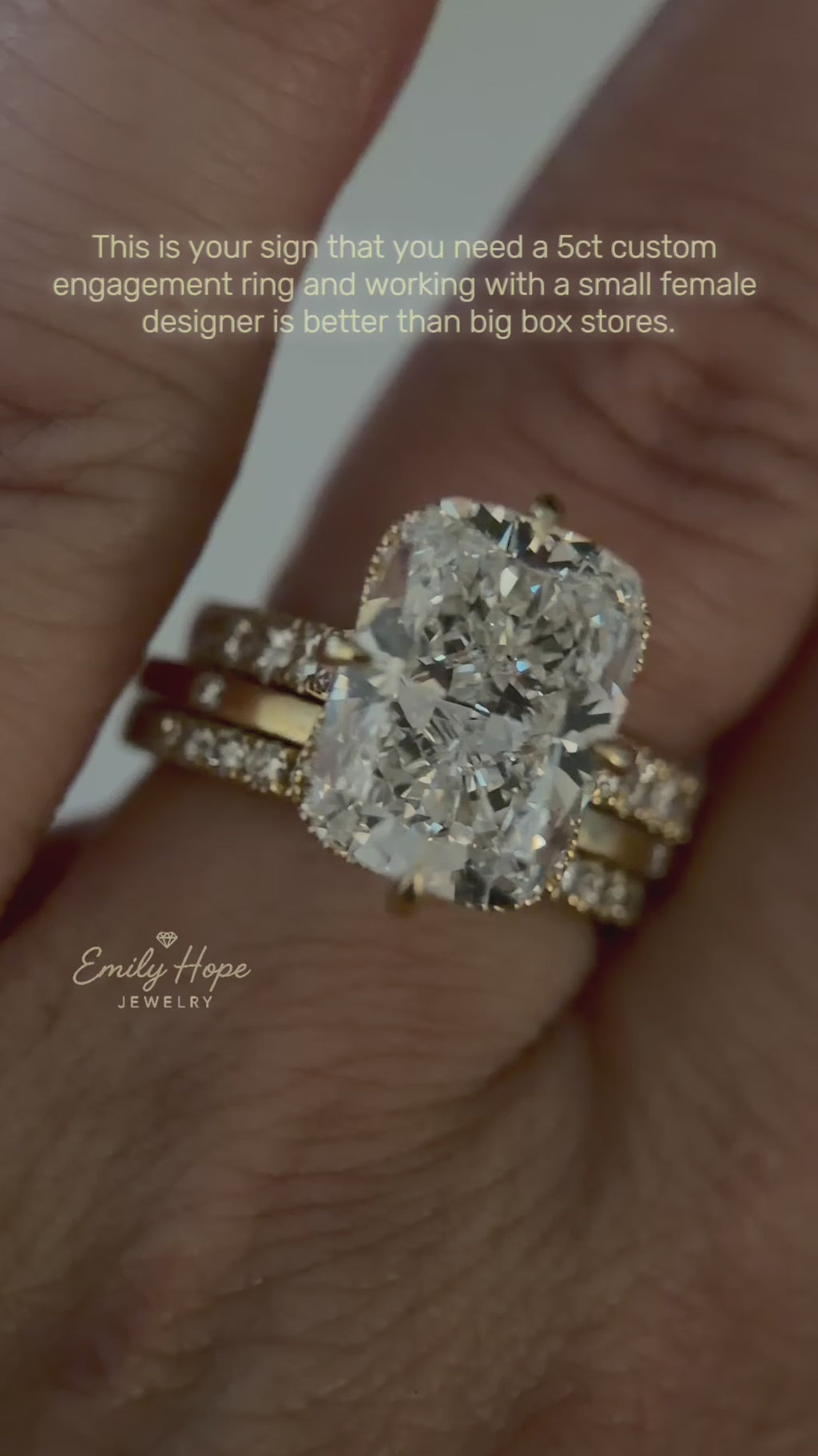 5.6 CTW Elongated Cushion Labgrown Diamond Engagement Ring
