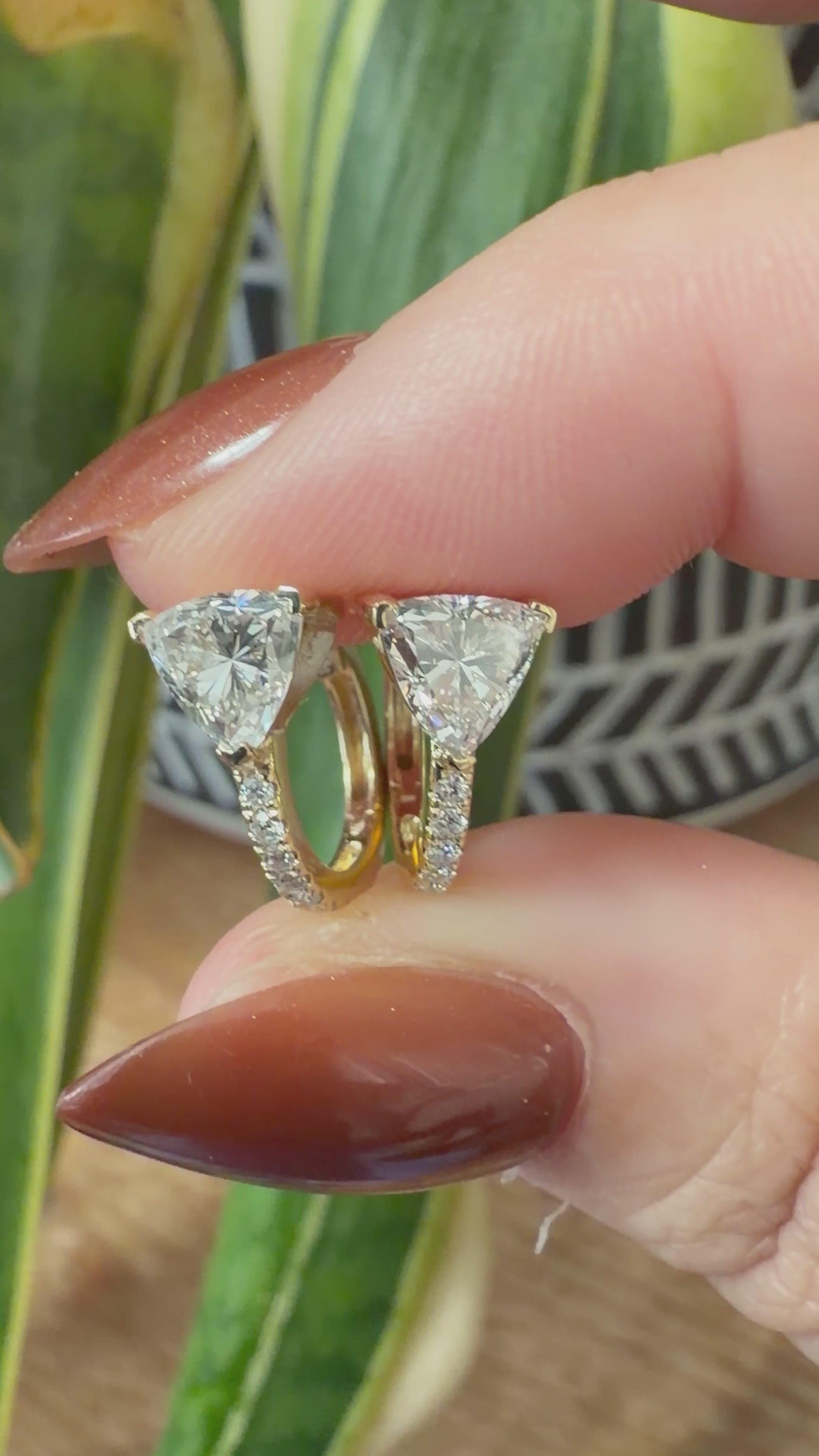 Trillion Pave Huggies|| Labgrown Diamonds
