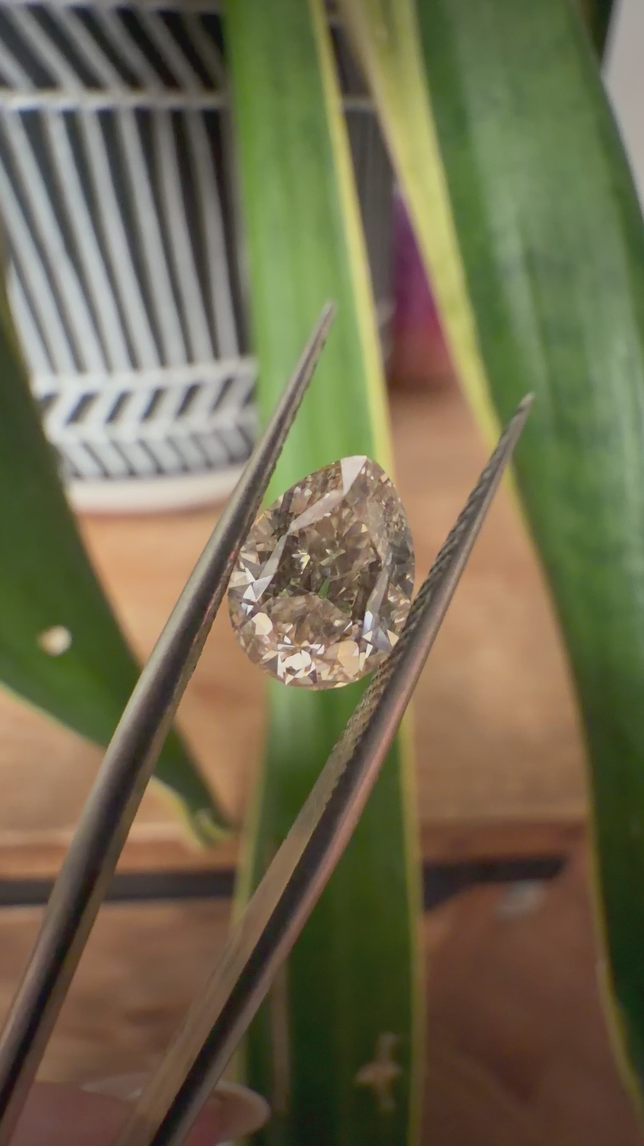 2ctw Antique Brown Pear Labgrown Diamond