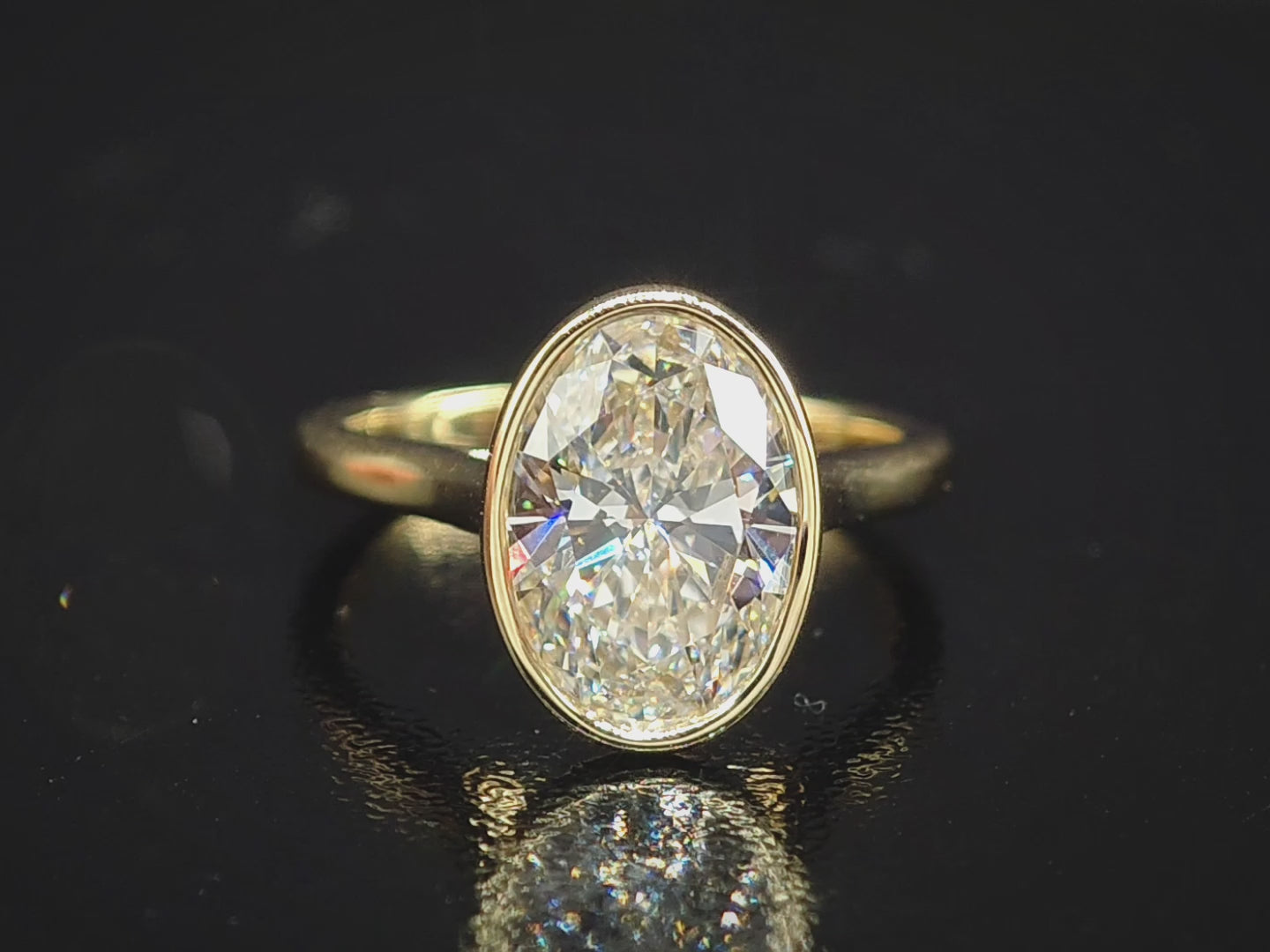 Oval Bezel Set  Tulip Basket
