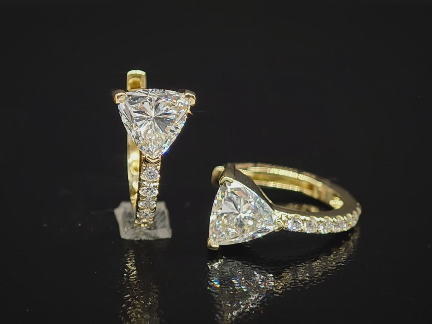 Trillion Pave Huggies || Labgrown Diamonds