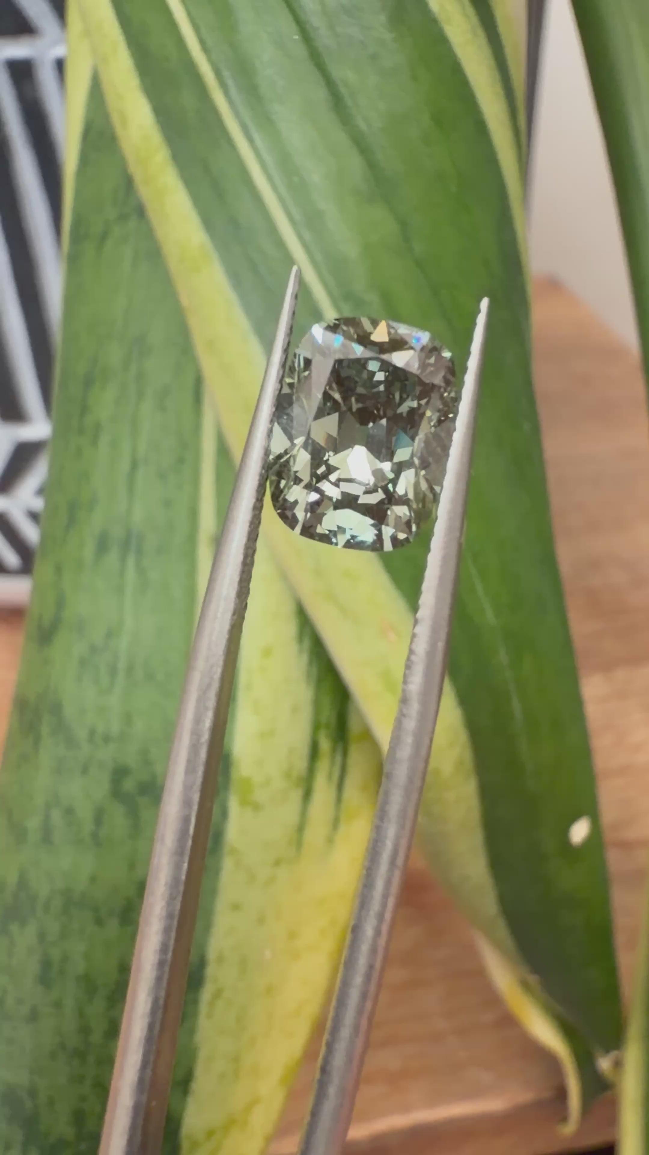 Fancy Green 3.0 CTW Elongated Antique Cushion || Labgrown Diamond